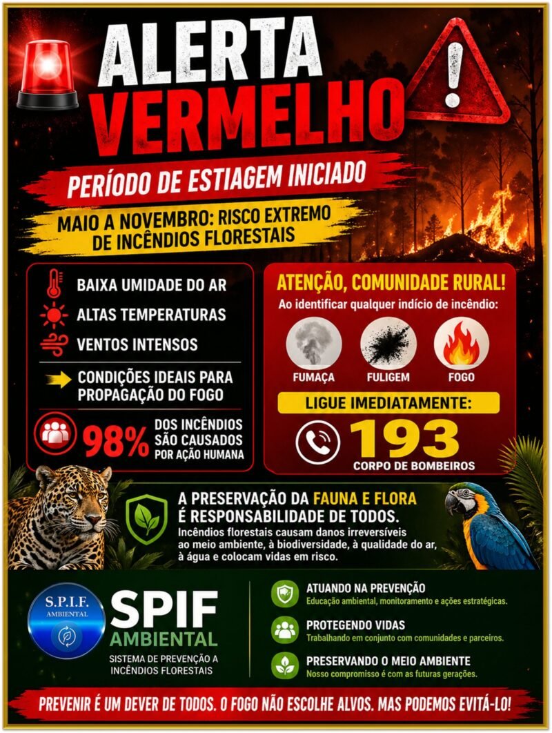 ALERTA VERMELHO: INÍCIO DO PERÍODO DE ESTIAGEM
