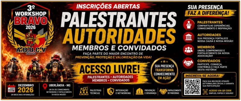 INSCRIÇÃO PARA O 3º WORKSHOP BRAVO 2026 PALESTRANTE – AUTORIDADE – MEMBRO